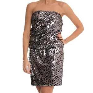 Alice + Olivia Sasha sequin strapless dress